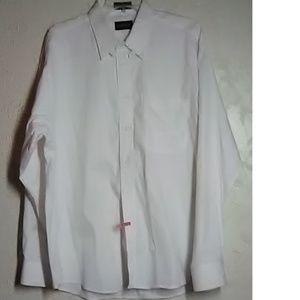 Kasper White Pinpoint Oxford Shirt Size 17 34/35